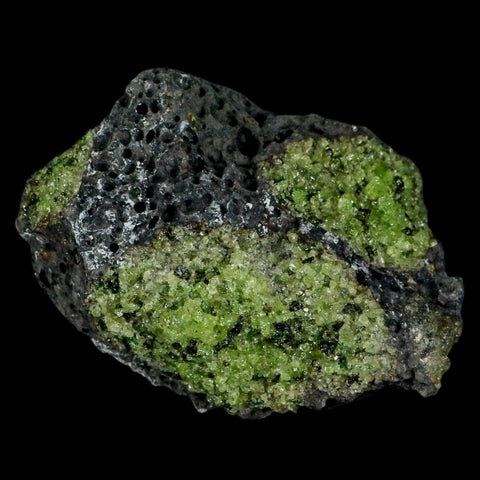 XL 4" Natural Emerald Peridot Crystal Minerals On Volcanic Rock Gila, Arizona - Fossil Age Minerals
