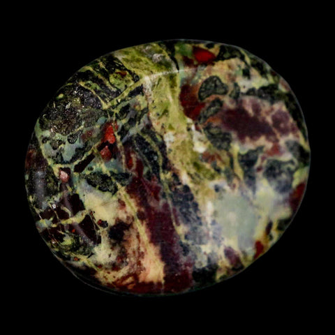 2" Polished Natural Dragon Blood Jasper Stone Worry Palm Stone Australia