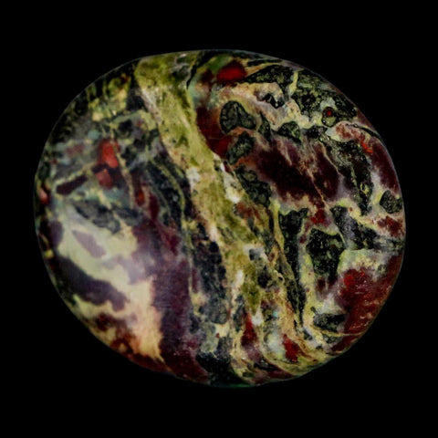 2" Polished Natural Dragon Blood Jasper Stone Worry Palm Stone Australia