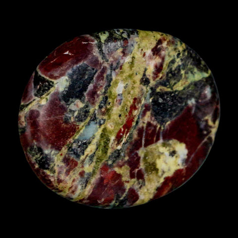 2" Polished Natural Dragon Blood Jasper Stone Worry Palm Stone Australia