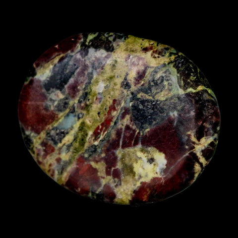 2" Polished Natural Dragon Blood Jasper Stone Worry Palm Stone Australia