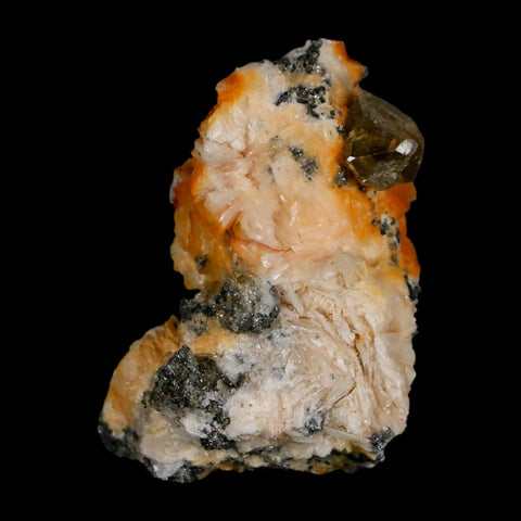 2" Sparkly Orange Barite Blades, Cerussite Crystals, Galena Crystal Mineral Morocco - Fossil Age Minerals
