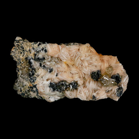 3.3" Sparkly White Barite Blades, Cerussite Crystals, Galena Crystal Mineral Morocco - Fossil Age Minerals
