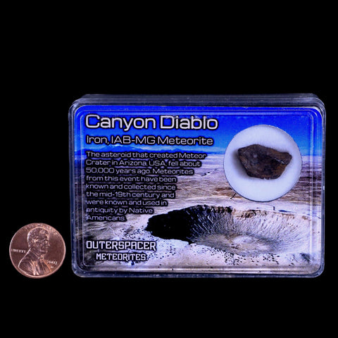 Canyon Diablo Arizona Meteorite Specimen Iron-Nickel Meteorites 4.6 Grams Display - Fossil Age Minerals
