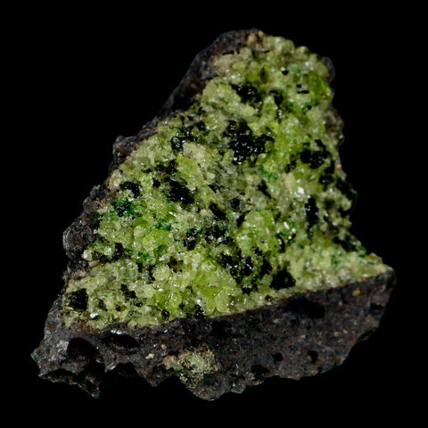 2.7" Emerald Peridot Crystals, Chrome Diopside And Spinel On Volcanic Rock Gila, AZ - Fossil Age Minerals