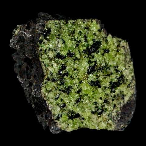 2.3" Emerald Peridot Crystals, Chrome Diopside And Spinel On Volcanic Rock Gila, AZ - Fossil Age Minerals