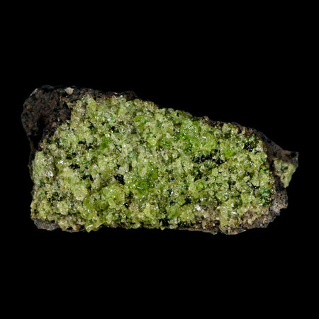 3.2" Emerald Peridot Crystals, Chrome Diopside And Spinel On Volcanic Rock Gila, AZ