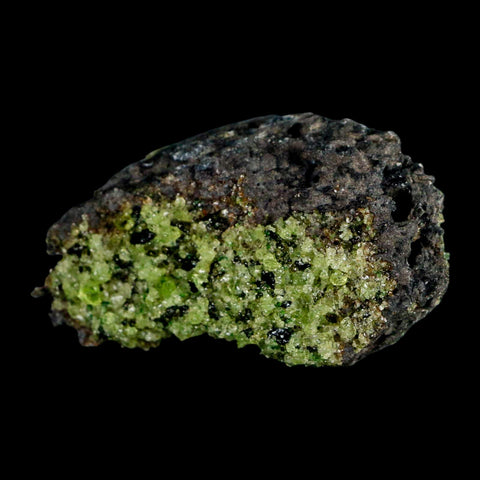 3" Emerald Peridot Crystals, Chrome Diopside And Spinel On Volcanic Rock Gila, AZ - Fossil Age Minerals