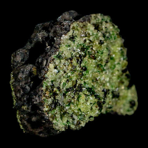 3" Emerald Peridot Crystals, Chrome Diopside And Spinel On Volcanic Rock Gila, AZ - Fossil Age Minerals