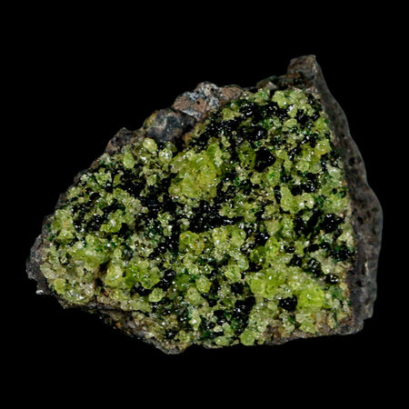 2.7" Emerald Peridot Crystals, Chrome Diopside And Spinel On Volcanic Rock Gila, AZ