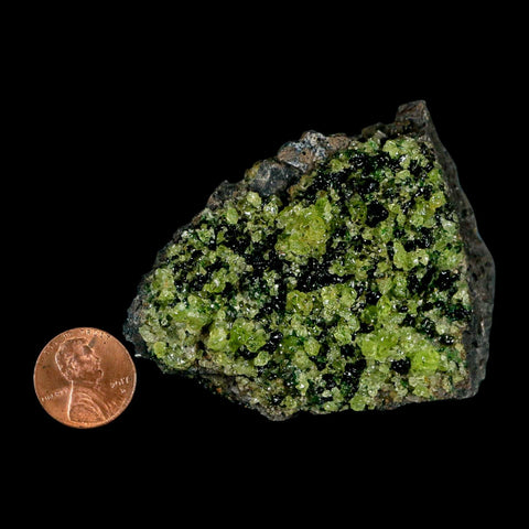 2.7" Emerald Peridot Crystals, Chrome Diopside And Spinel On Volcanic Rock Gila, AZ - Fossil Age Minerals