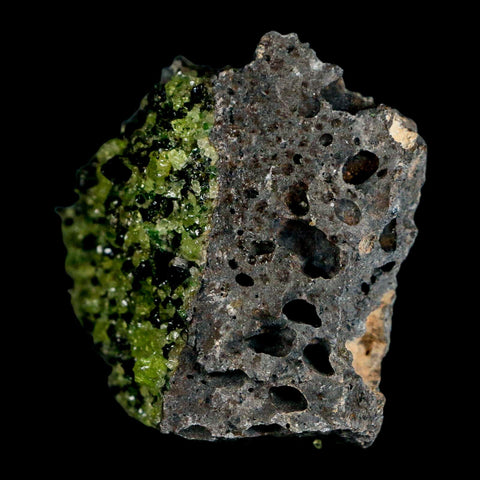 2.7" Emerald Peridot Crystals, Chrome Diopside And Spinel On Volcanic Rock Gila, AZ - Fossil Age Minerals