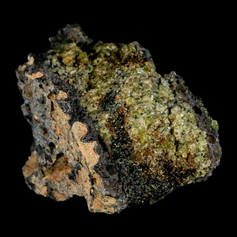 2.7" Emerald Peridot Crystals, Chrome Diopside And Spinel On Volcanic Rock Gila, AZ - Fossil Age Minerals