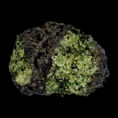 2.5" Emerald Peridot Crystals, Chrome Diopside And Spinel On Volcanic Rock Gila, AZ - Fossil Age Minerals