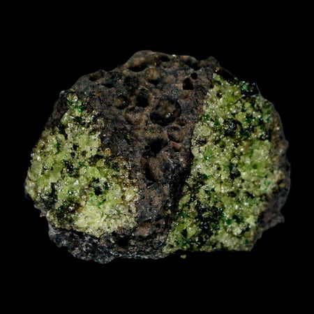 2.5" Emerald Peridot Crystals, Chrome Diopside And Spinel On Volcanic Rock Gila, AZ