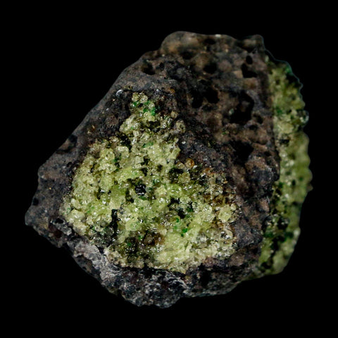 2.5" Emerald Peridot Crystals, Chrome Diopside And Spinel On Volcanic Rock Gila, AZ - Fossil Age Minerals