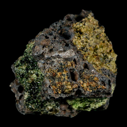 2.4" Emerald Peridot Crystals, Chrome Diopside And Spinel On Volcanic Rock Gila, AZ - Fossil Age Minerals