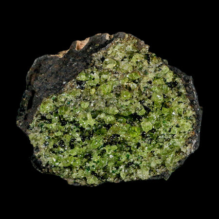 2.6" Emerald Peridot Crystals, Chrome Diopside And Spinel On Volcanic Rock Gila, AZ