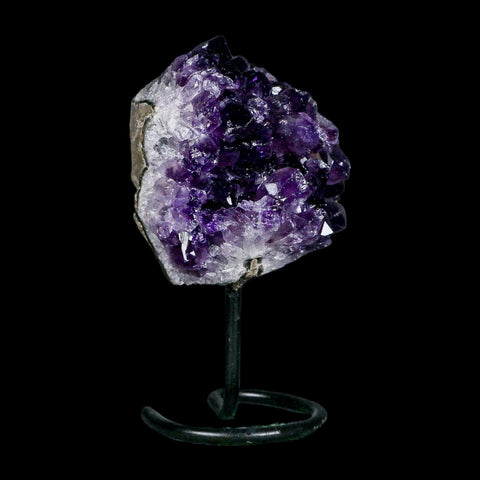 3.1" Amethyst Crystal Cluster Mineral Specimen Brazil Custom Medal Stand
