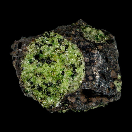 2.9" Emerald Peridot Crystals, Chrome Diopside And Spinel On Volcanic Rock Gila, AZ