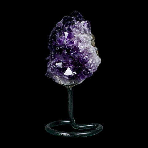 3.1" Amethyst Crystal Cluster Mineral Specimen Brazil Custom Medal Stand