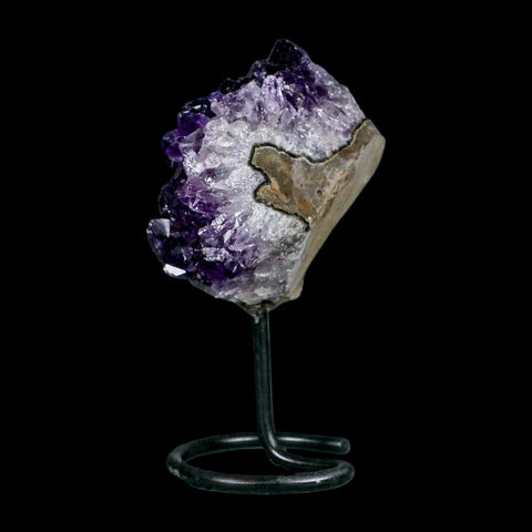 3.1" Amethyst Crystal Cluster Mineral Specimen Brazil Custom Medal Stand