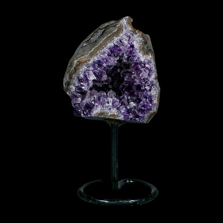 3.1" Amethyst Crystal Cluster Mineral Specimen Brazil Custom Medal Stand