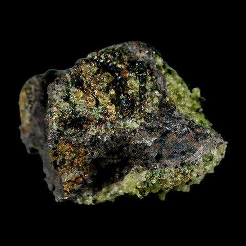 2.2" Emerald Peridot Crystals, Chrome Diopside And Spinel On Volcanic Rock Gila, AZ - Fossil Age Minerals
