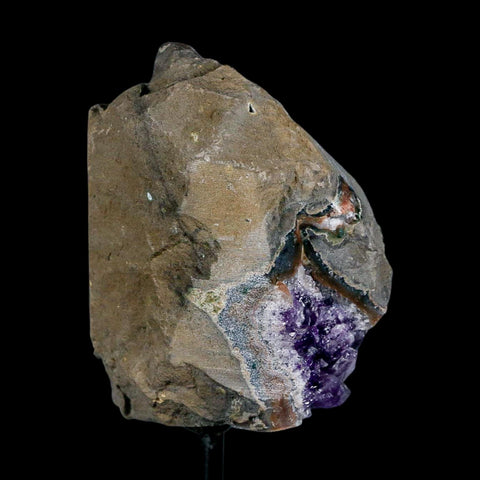 3.1" Amethyst Crystal Cluster Mineral Specimen Brazil Custom Medal Stand