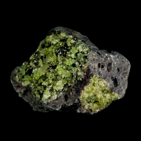 2.2" Emerald Peridot Crystals, Chrome Diopside And Spinel On Volcanic Rock Gila, AZ - Fossil Age Minerals