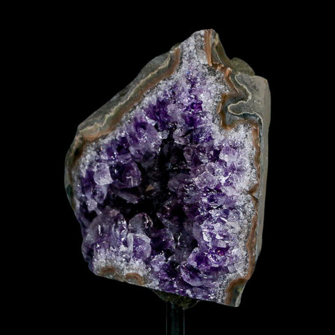 3.1" Amethyst Crystal Cluster Mineral Specimen Brazil Custom Medal Stand