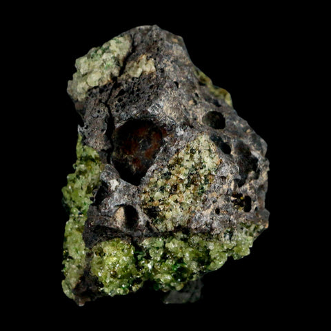 2.5" Emerald Peridot Crystals, Chrome Diopside And Spinel On Volcanic Rock Gila, AZ - Fossil Age Minerals