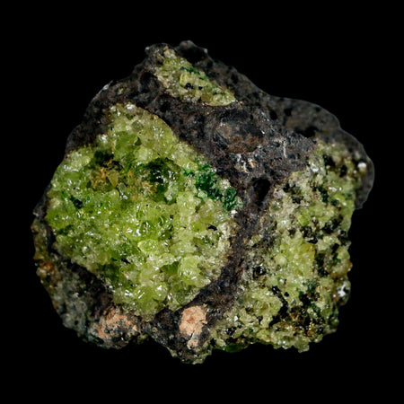 2.3" Emerald Peridot Crystals, Chrome Diopside And Spinel On Volcanic Rock Gila, AZ