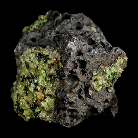 2.3" Emerald Peridot Crystals, Chrome Diopside And Spinel On Volcanic Rock Gila, AZ - Fossil Age Minerals