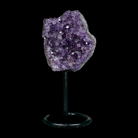 3.1" Amethyst Crystal Cluster Mineral Specimen Brazil Custom Medal Stand