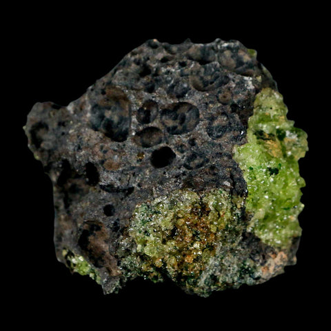 2.3" Emerald Peridot Crystals, Chrome Diopside And Spinel On Volcanic Rock Gila, AZ - Fossil Age Minerals