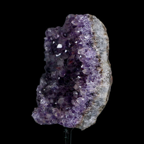 3.1" Amethyst Crystal Cluster Mineral Specimen Brazil Custom Medal Stand
