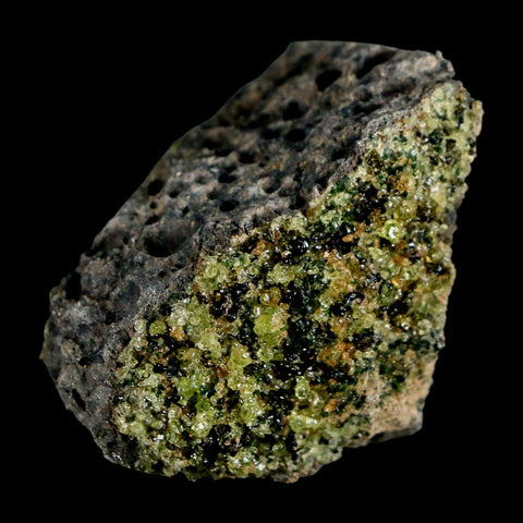 2.8" Emerald Peridot Crystals, Chrome Diopside And Spinel On Volcanic Rock Gila, AZ - Fossil Age Minerals