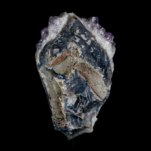 4.1" Amethyst Crystal Cluster Mineral Specimen Brazil Custom Medal Stand