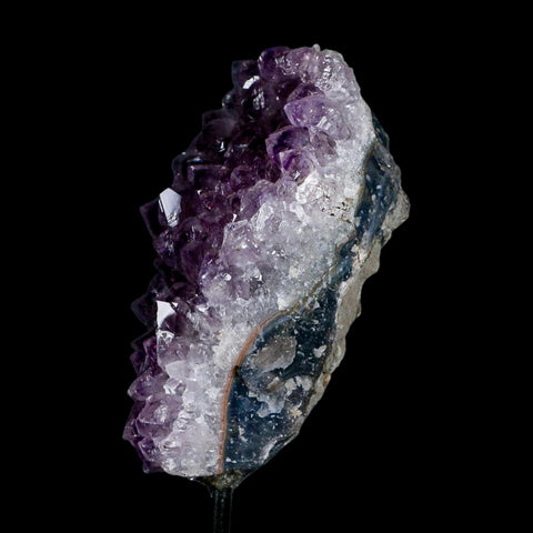 4.1" Amethyst Crystal Cluster Mineral Specimen Brazil Custom Medal Stand