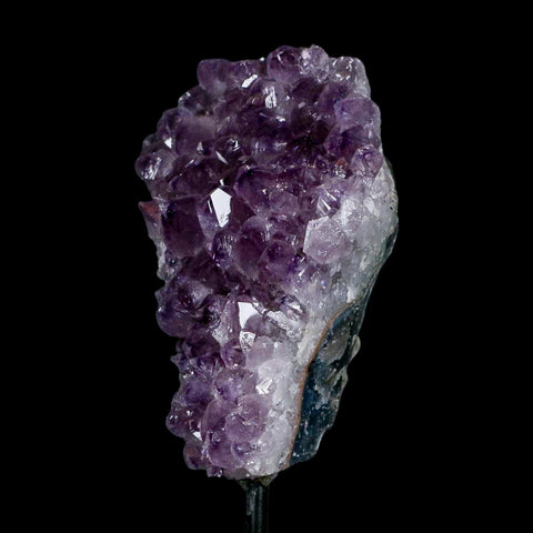 4.1" Amethyst Crystal Cluster Mineral Specimen Brazil Custom Medal Stand