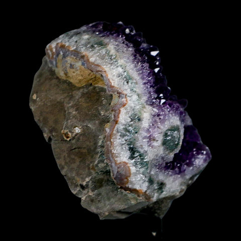 2.8" Amethyst Crystal Cluster Mineral Specimen Brazil Custom Medal Stand