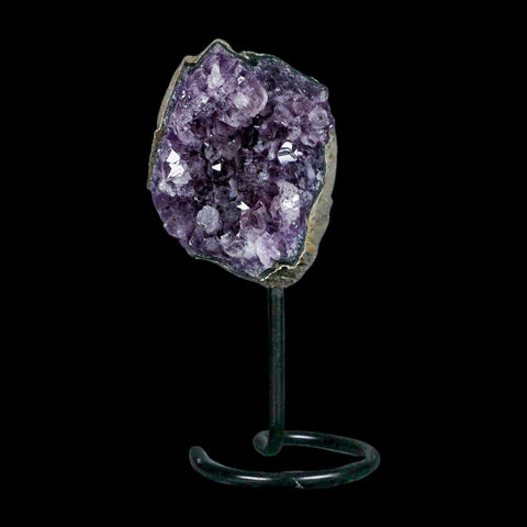 3.1" Amethyst Crystal Cluster Mineral Specimen Brazil Custom Medal Stand