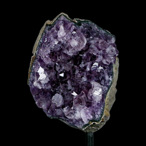 3.1" Amethyst Crystal Cluster Mineral Specimen Brazil Custom Medal Stand