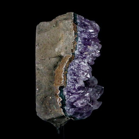 3.1" Amethyst Crystal Cluster Mineral Specimen Brazil Custom Medal Stand