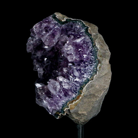 3.1" Amethyst Crystal Cluster Mineral Specimen Brazil Custom Medal Stand