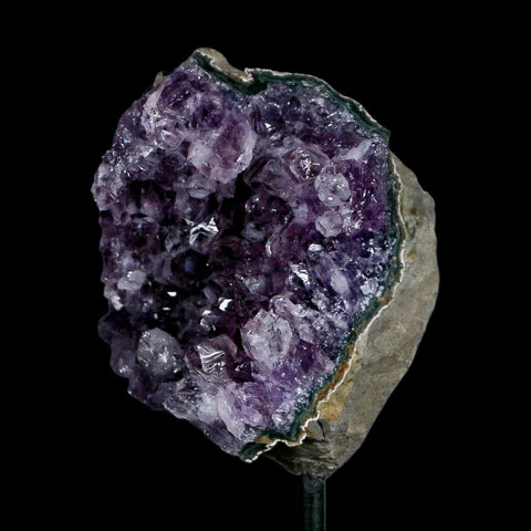 3.1" Amethyst Crystal Cluster Mineral Specimen Brazil Custom Medal Stand