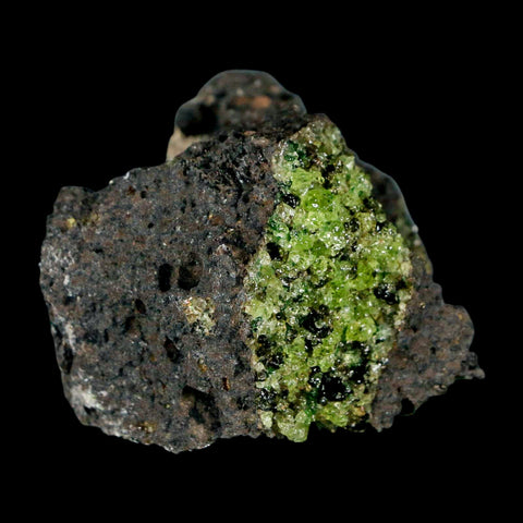 2.3" Emerald Peridot Crystals, Chrome Diopside And Spinel On Volcanic Rock Gila, AZ - Fossil Age Minerals