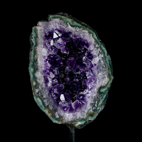 3.4" Amethyst Crystal Cluster Mineral Specimen Brazil Custom Medal Stand