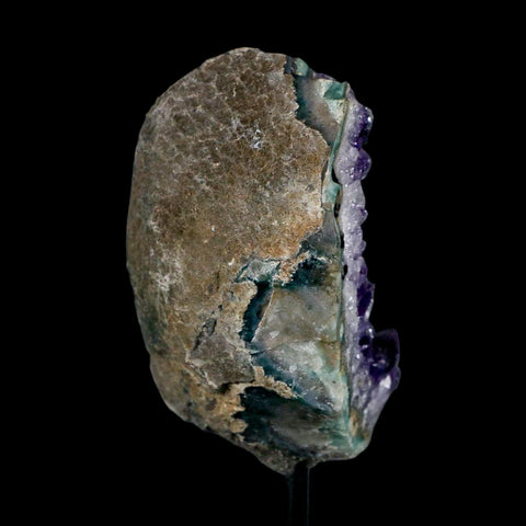 3.4" Amethyst Crystal Cluster Mineral Specimen Brazil Custom Medal Stand